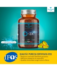 O-3X Powered by H.I.T. | Omega 3 Alaska Aumentato da Olio di Pesce Puro Distillazione Molecolare Senza Retrogusto  | 90 Softgel